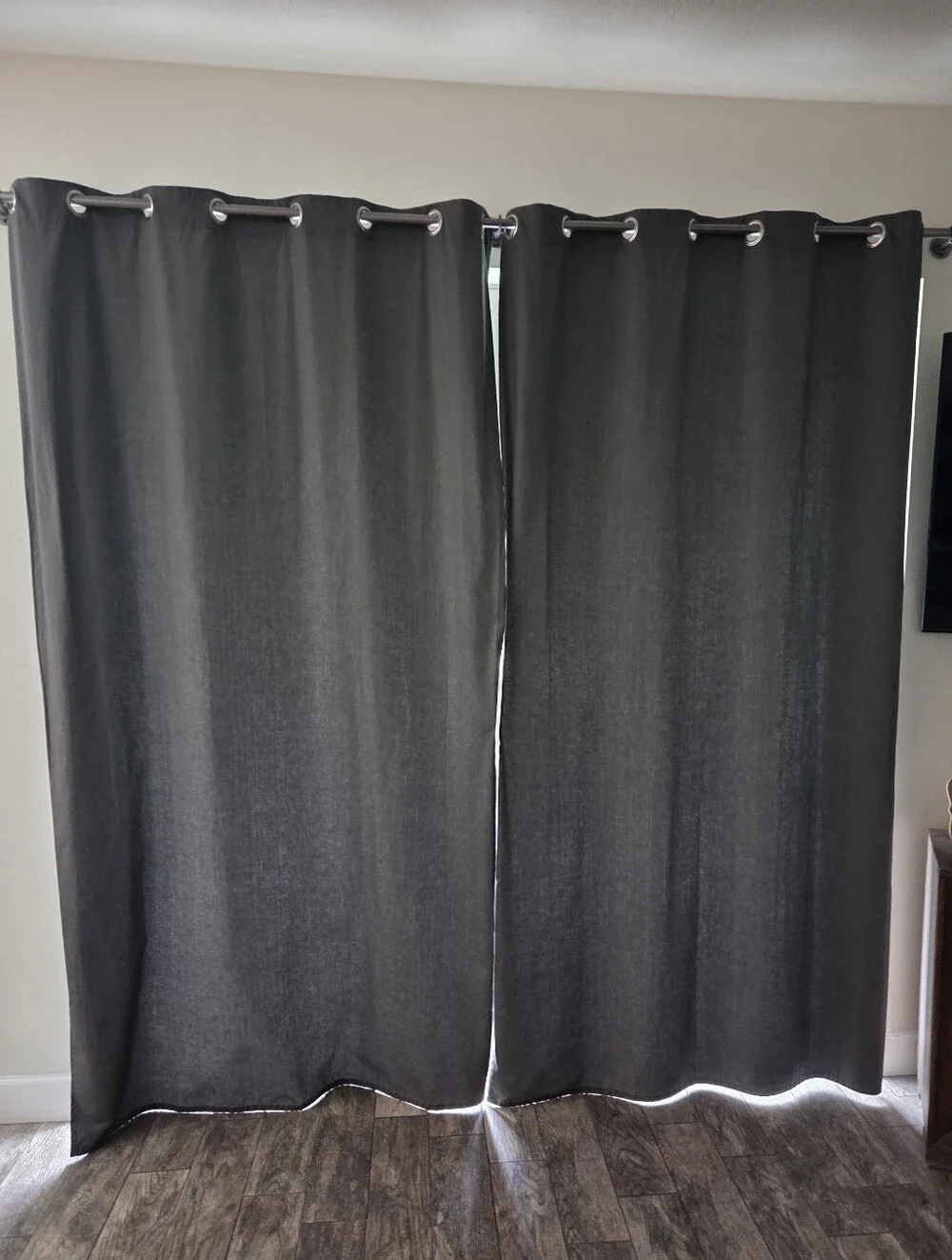 Grey Curtains, Grommet Top, 2 Panels, IKEA Brand, 100% Cotton, 57